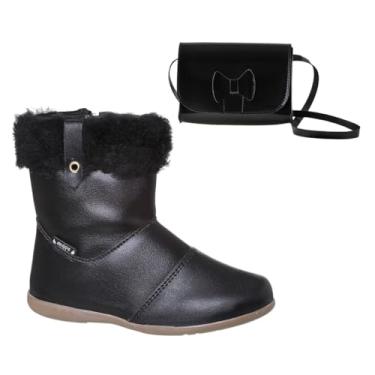 Imagem de Kit Menina Bota e Bolsa Infantil (Preto, BR, Criança de 4 a 8 anos, Numérico, 25)