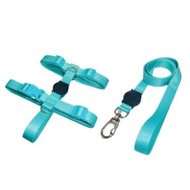 Imagem de Coleira Peitoral H Anti Puxão e Guia 1,10m para Cachorro Varias Estampas(Verde Agua,P)