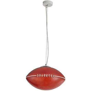 Imagem de Iluminação Pendente De Rugby Moderno Lustre De Desenho Animado Vidro Vermelho Luz Suspensa Luzes Suspensas Para Parque De Diversões Sala De Estar Quarto De Meninos Quarto De Criança