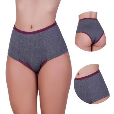 Imagem de Kit 3 Calcinha Cós Alto Fitness Mescla Rebeca - NAKA MODAS, M, Sortido