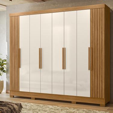 Imagem de Guarda-Roupa Grande de Casal 236x212cm Diplomata Moval Cor:Freijó/Off White