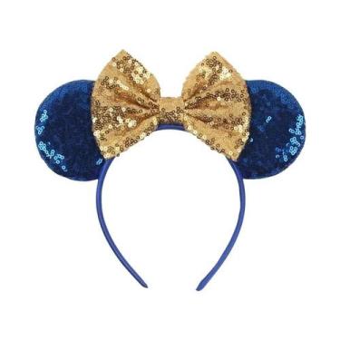 Imagem de Tiara De Orelhas De Rato Com Lantejoulas E Laço Para Meninas Com Pérol