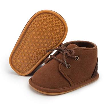 Imagem de Botas para meninos e meninas de lã antiderrapante sola macia para bebês primeiros passos sapatos quentes, E-dark Brown, 12-18 Months Infant