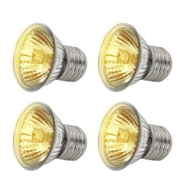 Imagem de Abustle pig Pacote com 4 lâmpadas de calor de répteis infravermelhos UVA, lâmpada de calor de tartaruga para tanques de répteis e anfíbios, terrários e gaiolas, lâmpadas de calor vermelho noturno para