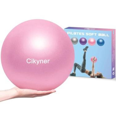 Imagem de Cikyner Bola de Pilates macia, pequena bola de exercício, mini bola de ginástica de 22 cm com canudo inflável, adequada para pilates, ioga, treinamento de corpo inteiro, fisioterapia e melhoria do