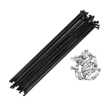 Imagem de REPAIROCK Conjunto de 20 Raios de Bicicleta 12G 160 mm Raios de Roda de Bicicleta Aço Carbono Preto