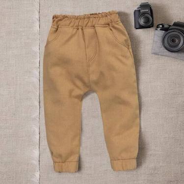 Imagem de Calça Jogger Ecolinho Caqui Para Bebês Meninos 0-12 Meses - Era Uma Ve