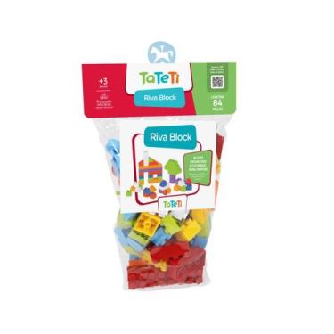 Imagem de Blocos Riva Block 84 Peças Tateti Brinquedo Educativo Infantil Criativ