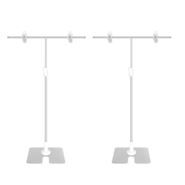 Imagem de Esquirla Suporte de pôster ajustável para banner, 2 peças, resistente, multifuncional, de aço, para mesa, escritório, chão
