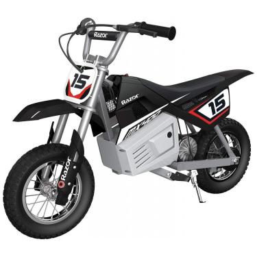 Imagem de Moto Elétrica Infantil para Trilha a Bateria 24V até 22 km, h 250W Idade Rec 13 Anos, Razor MX400, Preta