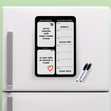 Imagem de Lousa Planner Magnético de Geladeira 20x30cm e 30x40cm com 2 Canetas -