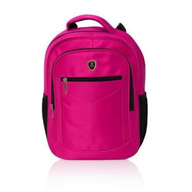 Imagem de Mochila Escolar Feminina Rosa Pink Notebook Grande Reforçada Alça Acol
