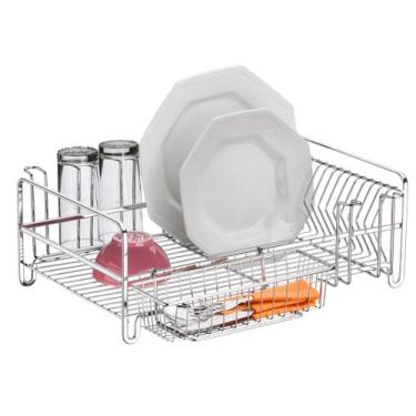 Imagem de Escorredor de louças compacto para pia pequena cromado - future