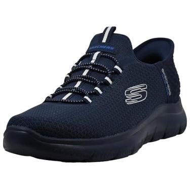 Imagem de Skechers Tênis masculino Hands Free Slip-ins Summits High Range, Azul marinho/azul, 12 Wide