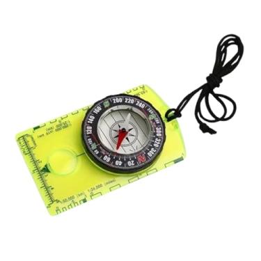 Imagem de Bússola de plástico e metal de orientação – bússola de escoteiro avançada para caminhadas, acampamento e mochila para aventureiros, amarela