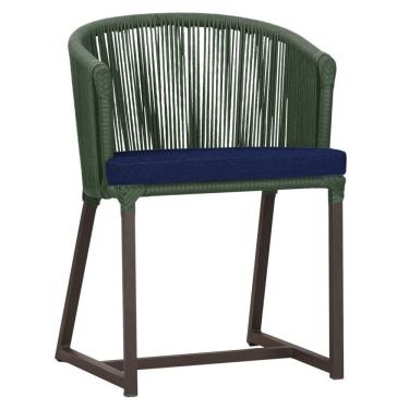 Imagem de Cadeira De Jantar Noronha Alumínio Marrom E10 Trama Original Verde