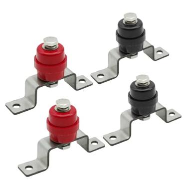 Imagem de 4 isoladores de barramento de material UL com suportes de montagem de barramento (2 pretos + 2 vermelhos)