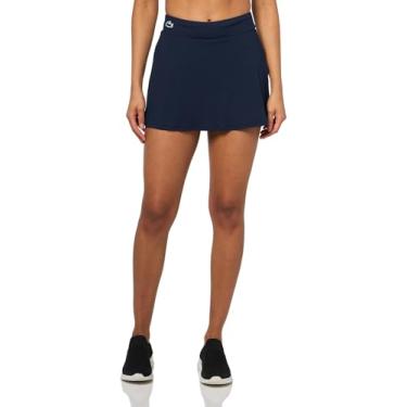 Imagem de Lacoste Saia de tênis feminina ultra seca com shorts, Azul marinho, 46