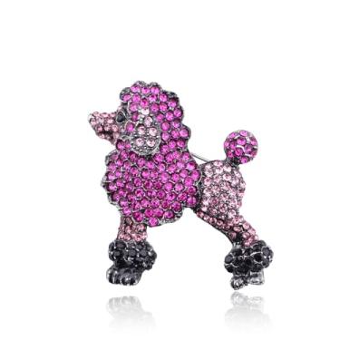 Imagem de AKTAP Broche de cristal inspirado em irmandade poodle, joia feminina, Small, Metal, 1
