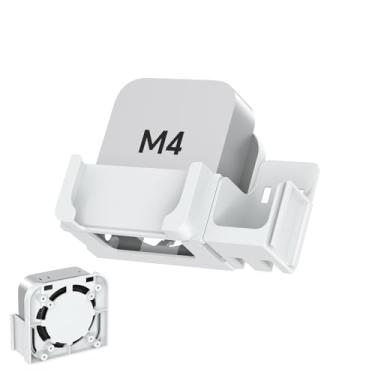 Imagem de GEWOKLIY Suporte VESA para Mac mini M4 com cestas de armazenamento – Suporte de montagem de parede e monitor, design antiarranhões e antiderrapante, acesso total à porta, compatível com VESA 75 x 75