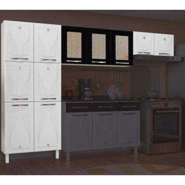 Imagem de Armário De Cozinha De Aço Star 3 Peças Com Palha - Preto