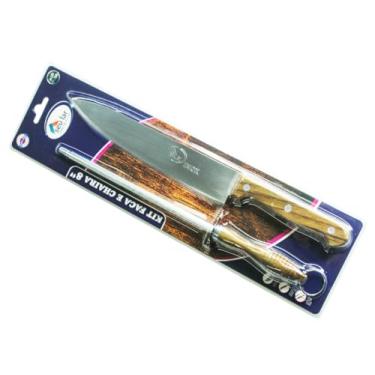 Imagem de KIT FACA C/CHAIRA 8" SEU LAR