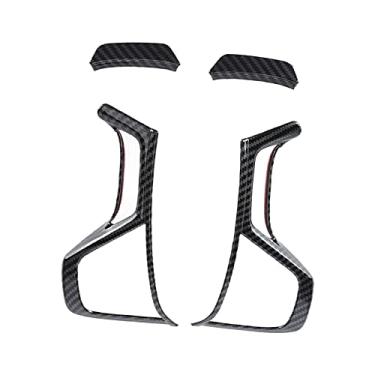 Imagem de aqxreight 4 Peças de Substituição de Estilo de Fibra de Carbono da Estrutura do Volante do Carro para Pajero Sport 2019-2020 Aparar o Acabamento Adequado às Especificações Padrão Seu Pajero e