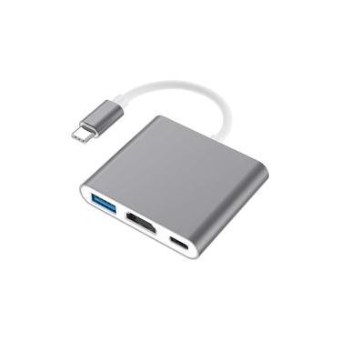 Imagem de Adaptador 3 em 1 - Tipo C / HDMI / USB-A 3.0 - Type C - Verde