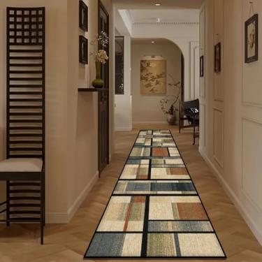 Imagem de HGTRH Tapete de cozinha lavável antiderrapante, longo tapete de corredor tapete por metros vintage, tapete de porta de chão de corredor para entrada lavandaria quarto 70 x 400 cm