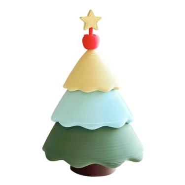 Imagem de Dynwave Caixa de joias em formato de árvore de Natal, decoração natalina, artesanato, item colecionável, presente festivo, lembrança, porta-objetos, enfeite