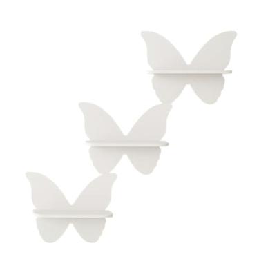 Imagem de Prateleiras Modelo Borboleta Infantil Decoração Quarto e Sala(BRANCO)