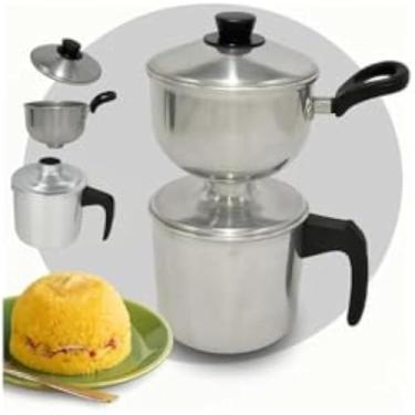 Imagem de Panela propria para cozinhar cuscuz, receita simples e facil, 1 litro, util, bonita