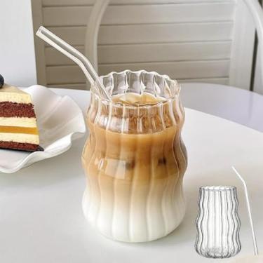 Imagem de Caneca de nuvem de grande capacidade de 530 ml - vidro transparente + design fofo, adequada para café e leite, vem com canudo
