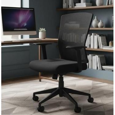 Imagem de Cadeira De Escritório Ergonômica Executiva Office Preto Malha Respirável