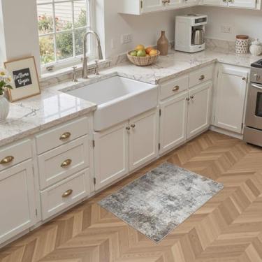 Imagem de Tortania Tapete lavável 5 x 7 cm - Tapetes neutros abstratos modernos para ambientes internos macios e finos tapetes antiderrapantes para entrada, porta da frente, sala de estar, quarto, decoração de