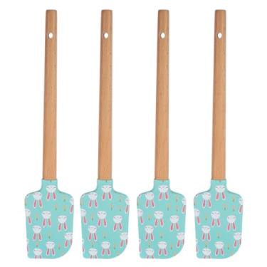 Imagem de DOITOOL Espátulas de silicone de Páscoa: 4 peças espátula de cozimento de páscoa design de coelhinho da páscoa espátula de bolo de silicone antiaderente raspador ferramentas de cozimento de Páscoa