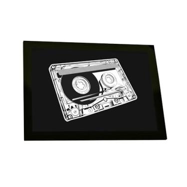Imagem de Quadro Decorativo A2 Fita Cassete Musica Retro Preto Branco Poster