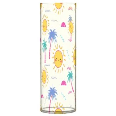 Imagem de JUZIHAI Lindo vaso de sol para flores 9,9 cm x 30 cm cilindro de plástico moderno vaso de flores para centro de mesa de casamento decoração de casa