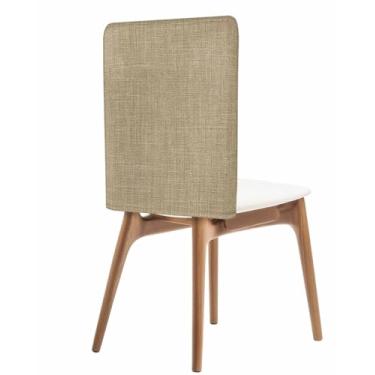 Imagem de Capas de cadeira cáqui de linho para cadeiras de jantar, pacote com 6, cor lisa, pura, lavável, removível, capa traseira para cadeiras de fazenda, moderna, protetor minimalista para casamento, festa