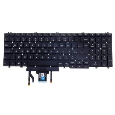 Imagem de Teclado para laptop, teclado retroiluminado em espanhol latino com apontador para Dell Latitude 5500 5501 5510 5511, Precision 3550 3551 3540 3541|Versão de ponto duplo, cor preta