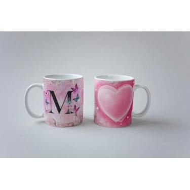 Imagem de Caneca Alfabeto Borboleta Porcelana 325ml (M)