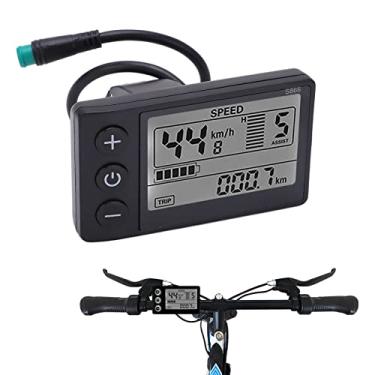Imagem de hightseck Visor LCD elétrico para bicicleta 24V, 36V, 48V, visor LCD elétrico, à prova d'água, painel de controle, medidor de velocidade de energia para guidão de bicicleta elétrica de 22,2 mm e peças de scooter