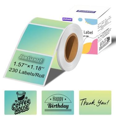 Imagem de Joatuxul Etiquetas térmicas, compatíveis com etiquetadoras T50M Pro/M110/M100/M220 e outras impressoras térmicas 4x6 para envio de códigos de barras e adesivos personalizados, verde gradiente, 1,57 ×