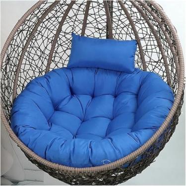 Imagem de Almofada para cadeira suspensa em formato de ovo, almofada redonda para cadeira de balanço com encosto de cabeça removível, 89 x 89 cm (35 x 35 polegadas).