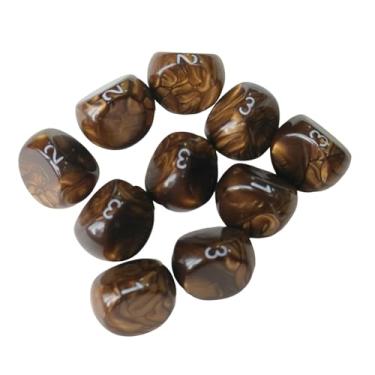 Imagem de Luwecf Conjunto de 10 Dados de Acrílico para Jogos, Brinquedos Divertidos E Lembrancinhas de Festa, Ideais para Karaokê E Jogos de Mesa, Ouro