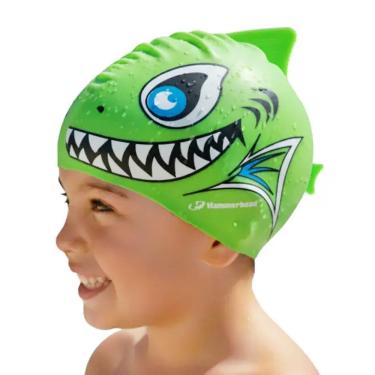 Imagem de Touca de Natação Hammerhead Silicone Animal Kids Tubarão Infantil
