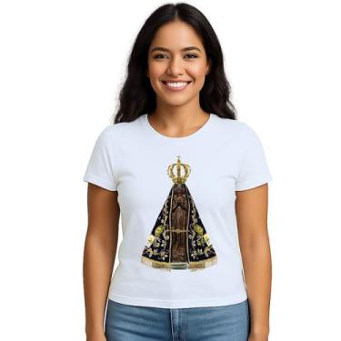 Imagem de Camiseta Nossa Senhora de Aparecida Real Personalizada - Use P4, Branc