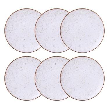 Imagem de Jogo de Pratos Rasos 6 Pcs Rústico 25 cm Porcelana Decorada Tramontina
