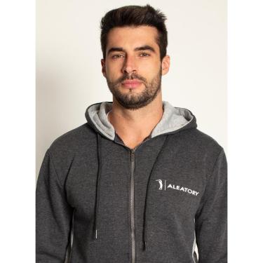 Imagem de Blusão Moletom Aleatory Com Ziper Dolls Mescla Chumbo-Chumbo-GG-Masculino