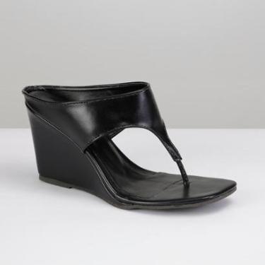 Imagem de Sandália Feminina Anabela Minimal Square Bico Quadrado-Feminino